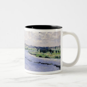 Pierre A Renoir Barges on the Seine Two-Tone Coffee Mug
