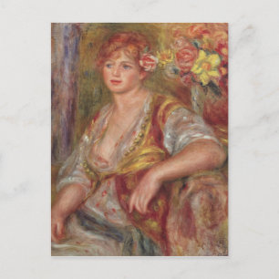 Pierre A Renoir Blonde Woman with a Rose Postcard