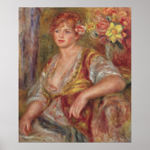 Pierre A Renoir Blonde Woman with a Rose Poster