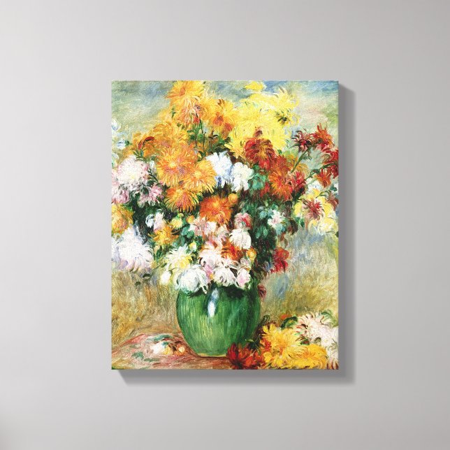 Pierre A Renoir | Bouquet of Chrysanthemums Canvas Print (Front)