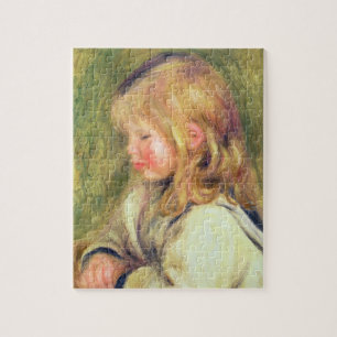 Pierre A Renoir Child in a White Shirt Reading Jigsaw Puzzle