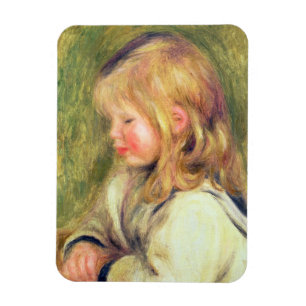 Pierre A Renoir Child in a White Shirt Reading Magnet