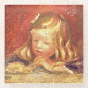 Pierre A Renoir   Coco at the Table Glass Coaster