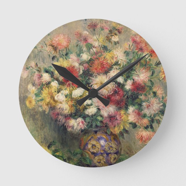 Pierre A Renoir | Dahlias Round Clock (Front)
