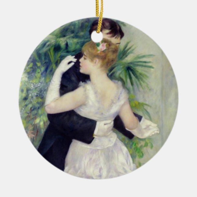 Pierre A Renoir | Dance in the City Ceramic Tree Decoration (Front)