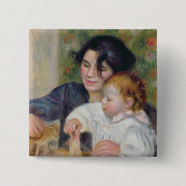 Pierre A Renoir | Gabrielle and Jean 15 Cm Square Badge (Front)