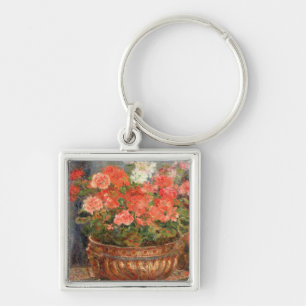 Pierre A Renoir   Geraniums in a Copper Basin Key Ring