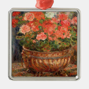 Pierre A Renoir Geraniums in a Copper Basin Metal Tree Decoration