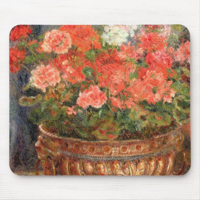 Pierre A Renoir | Geraniums in a Copper Basin Mouse Pad (Front)