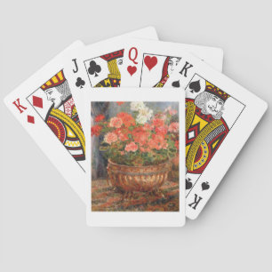 Pierre A Renoir Geraniums in a Copper Basin Playing Cards