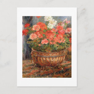Pierre A Renoir Geraniums in a Copper Basin Postcard
