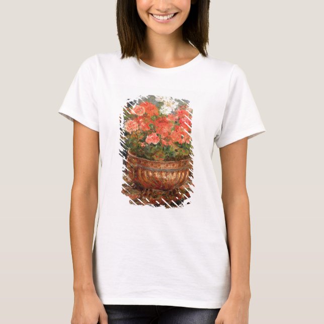 Pierre A Renoir | Geraniums in a Copper Basin T-Shirt (Front)