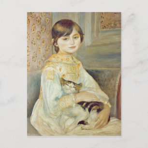 Pierre A Renoir Julie Manet with Cat Postcard
