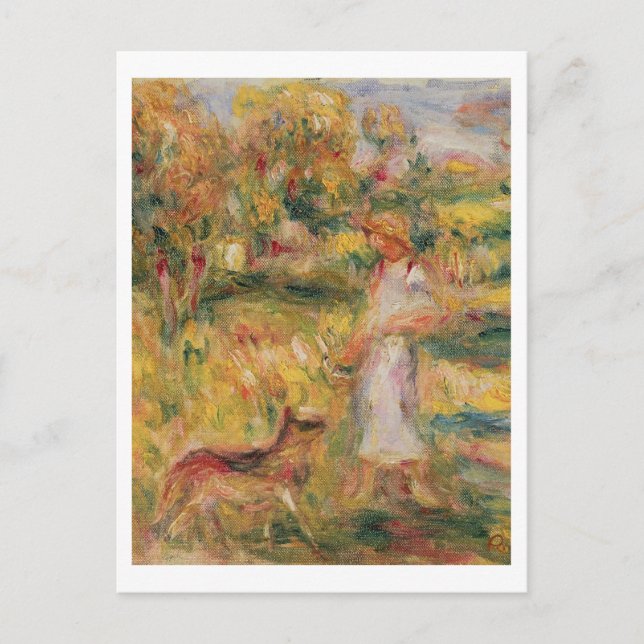 Pierre A Renoir | Landscape with the artist's wife Postcard (Front)