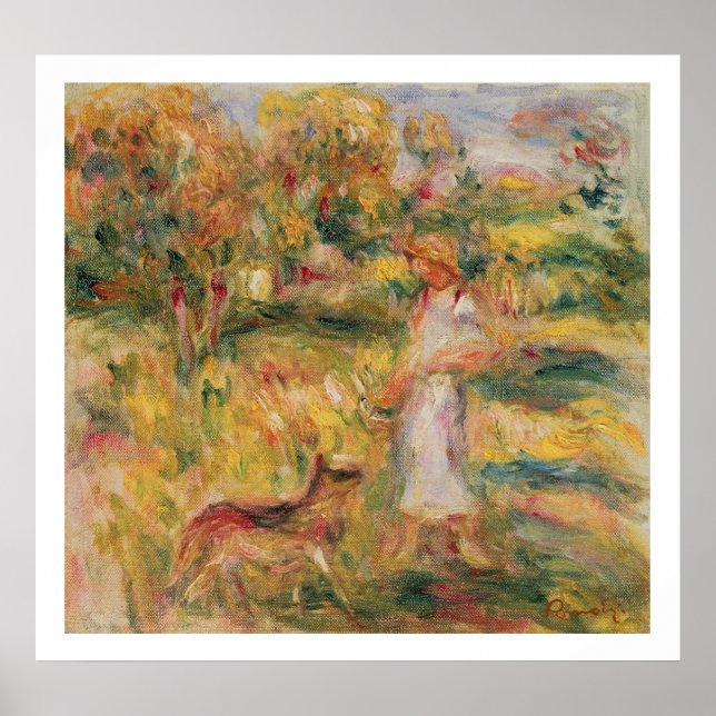 Pierre A Renoir | Landscape with the artist's wife Poster (Front)
