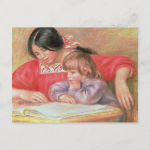 Pierre A Renoir Leontine and Coco Postcard