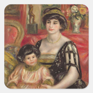 Pierre A Renoir   Mme Josse Bernheim-Jeune and Son Square Sticker