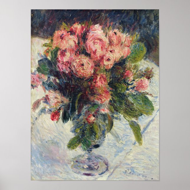 Pierre A Renoir | Moss-Roses Poster (Front)
