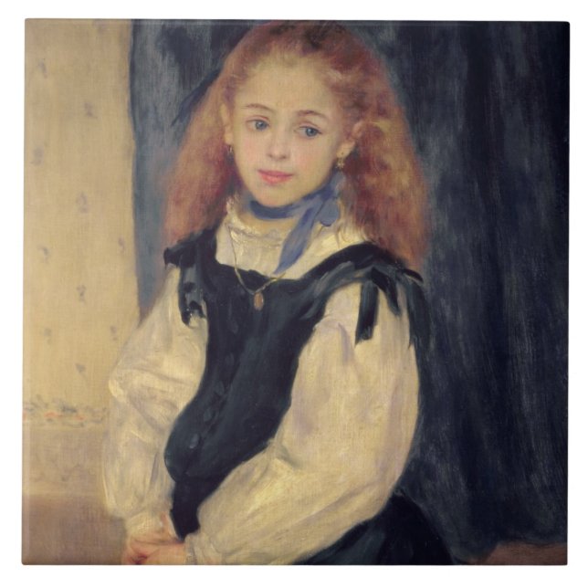 Pierre A Renoir | Portrait of Mademoiselle Legrand Tile (Front)
