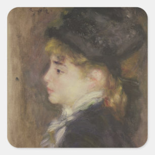 Pierre A Renoir Portrait of Margot Square Sticker