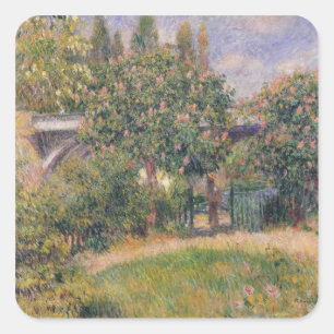 Pierre A Renoir Railway Bridge at Chatou Square Sticker