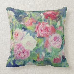 Pierre A Renoir Roses 2 Cushion