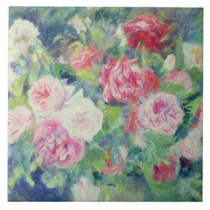 Pierre A Renoir Roses 2 Tile