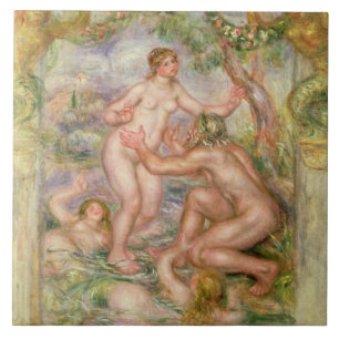 Pierre A Renoir   Saone flowing into the Rhone Tile