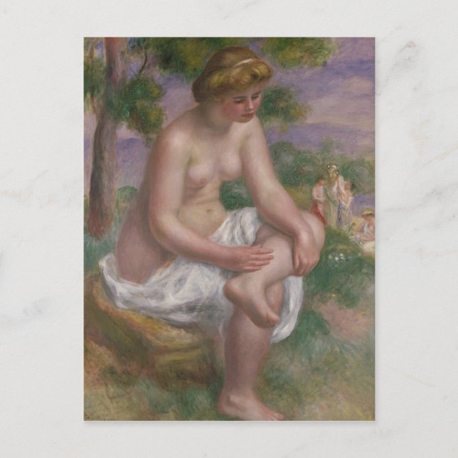 Pierre A Renoir | Seated Bather in a Landscape Postcard (Front)