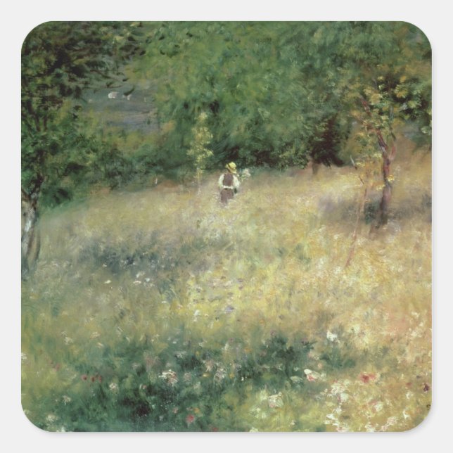 Pierre A Renoir | Spring at Chatou Square Sticker (Front)