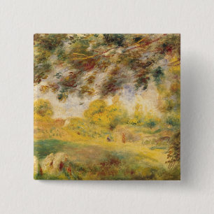 Pierre A Renoir Spring Landscape 15 Cm Square Badge