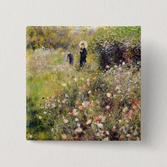Pierre A Renoir | Summer Landscape 15 Cm Square Badge (Front)