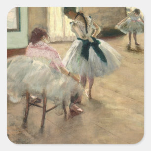 Pierre A Renoir   The Dance Lesson Square Sticker