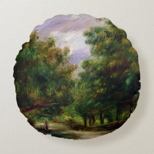 Pierre A Renoir The Road near Cagnes Round Cushion
