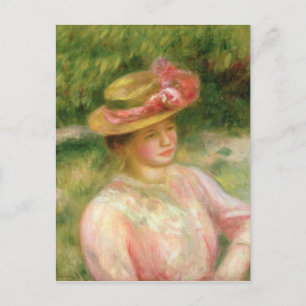 Pierre A Renoir   The Straw Hat Postcard