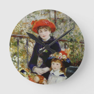 Pierre A Renoir Two Sisters, or On The Terrace Round Clock