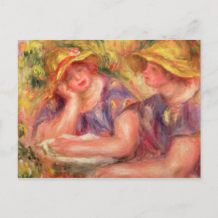 Pierre A Renoir Two women in blue blouses Postcard