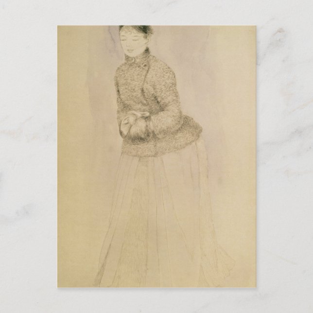 Pierre A Renoir | Woman with a Muff Postcard (Front)