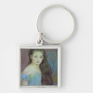 Pierre A Renoir   Young girl with blue eyes Key Ring