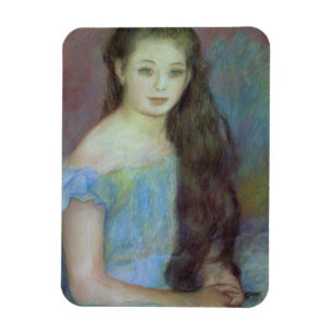 Pierre A Renoir Young girl with blue eyes Magnet