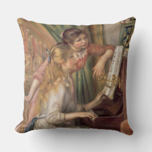 Pierre A Renoir Young Girls at the Piano Cushion