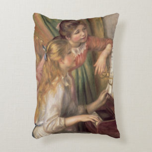 Pierre A Renoir   Young Girls at the Piano Decorative Cushion