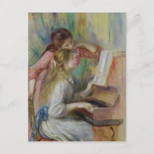 Pierre A Renoir Young Girls at the Piano Postcard