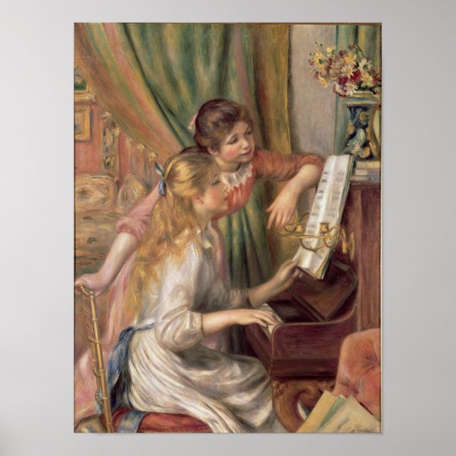 Pierre A Renoir | Young Girls at the Piano Poster (Front)