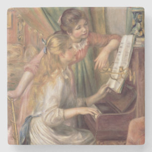Pierre A Renoir   Young Girls at the Piano Stone Coaster