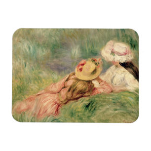 Pierre A Renoir Young Girls on the River Bank Magnet