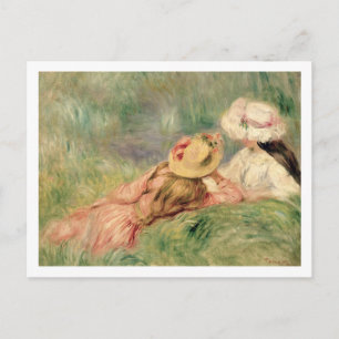 Pierre A Renoir Young Girls on the River Bank Postcard