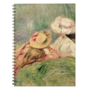 Pierre A Renoir Young Girls on the River Bank Spiral Notebook