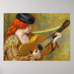 Pierre A Renoir   Young Spanish Woman w/ a Guitar Poster