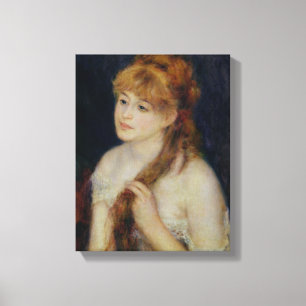 Pierre A Renoir   Young Woman Braiding her Hair Canvas Print